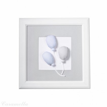 Caramella Baby blue textilní dětský obraz balónky