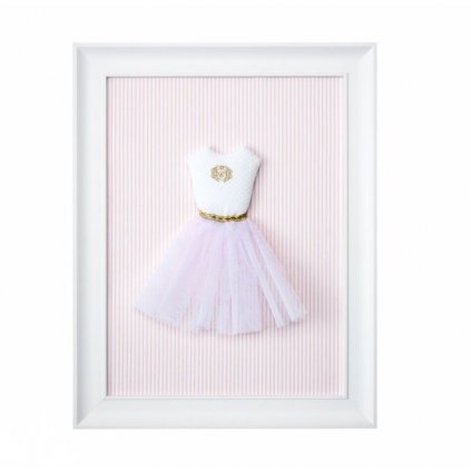 Caramella Golden Chic textilní dětský obraz tutu šaty růžové