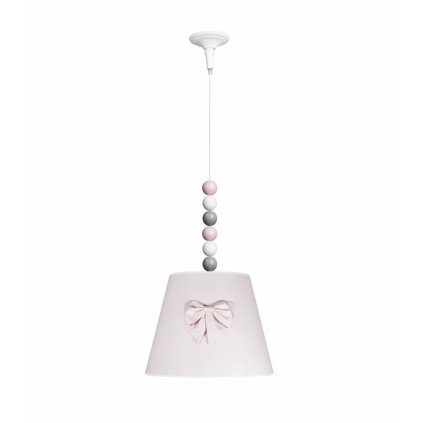 Caramella Baby Pink visící lampa s mašlí a kuličkami