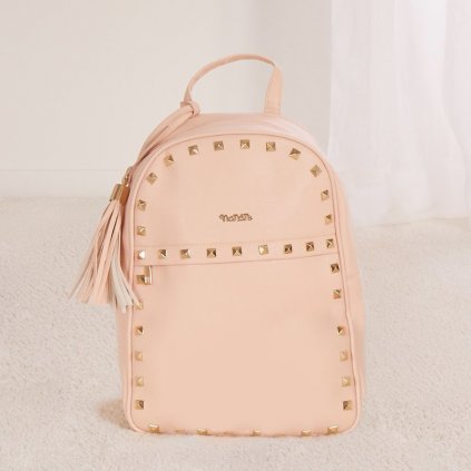Nanán kožený batoh pro maminky růžový