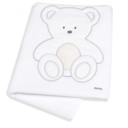 Italbaby fleecová deka do kočárku Peluche 65x80cm bílá