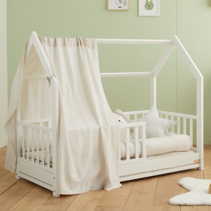 Nanán domečková postel Montessori bílá