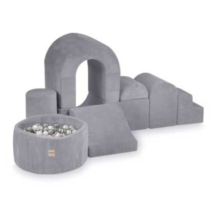 Plush Nest dětské pěnové hřiště hrad šedé