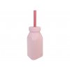 Minikoioi láhev silikonová s brčkem - Pinky Pink