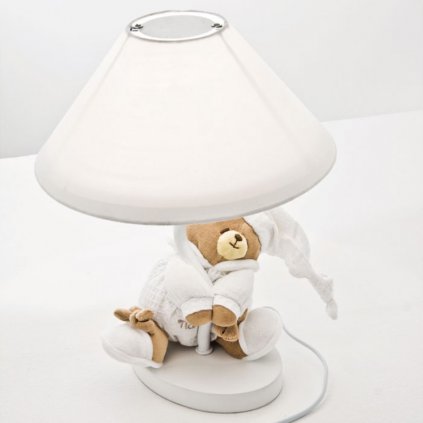 Nanán stolná lampa s medvedíkom Tato biela