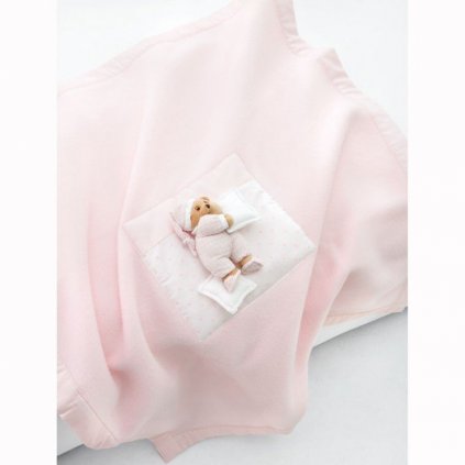 Nanán teplá fleecová deka do kočíka Puccio ružová