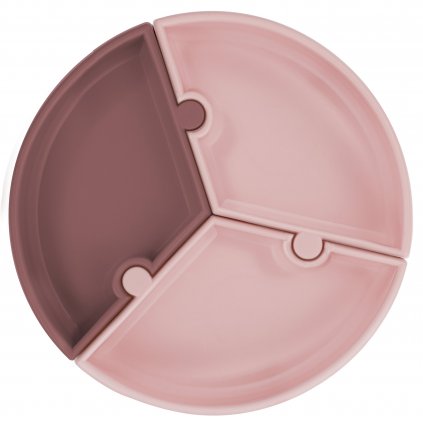 Tanier s prísavkou Puzzle bordovo ružový