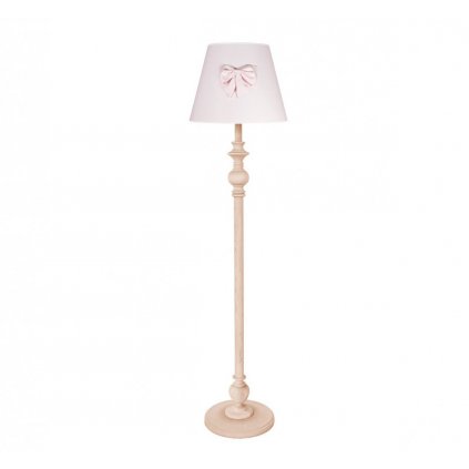 Caramella Baby Pink stojaca lampa s drevenou ozdobnou nohou ružová