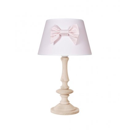 Caramella Baby Pink stolná lampa s drevenou nohou ružová