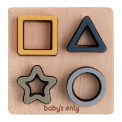 Baby's only drevené puzzle s interaktívnymi hračkami