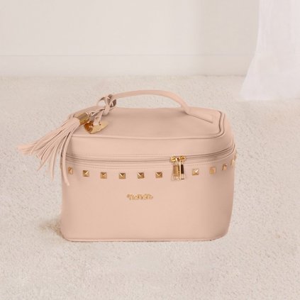 Nanán kožený kozmetický kufrík ružový