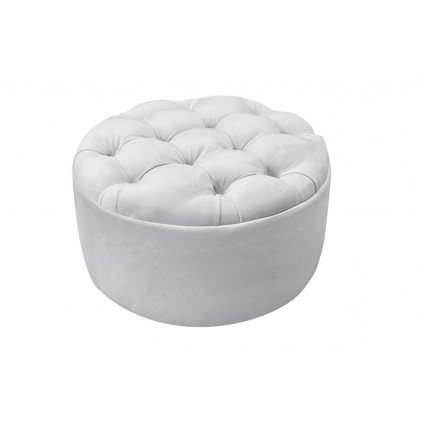 Caramella Pure Grey prešívaná taburetka šedá