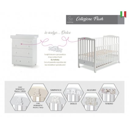 13211 italbaby detska postielka so stahovacim bokom flash biela