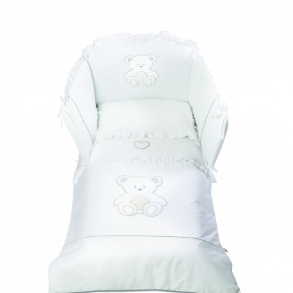 Italbaby Peluche mantinel s posteľnou bielizňou biely