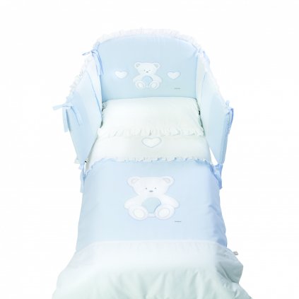 Italbaby Peluche mantinel s posteľnou bielizňou modrý