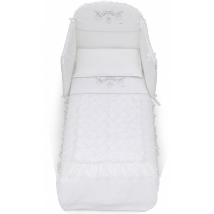 Italbaby Romantic mantinel s posteľnou bielizňou biely