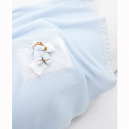 Nanán teplá fleecová deka do kočíka Puccio modrá