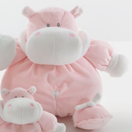 Nanán plyšový hroch Bombo 25cm ružový
