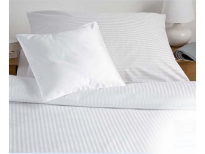 Povlečení atlas grádl bílý proužek 0,4 cm (Rozměr povlečení 140x200, 70x90)