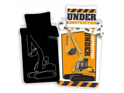 Povlečení Bagr svítící efekt (Rozměr povlečení 140x200, 70x90)