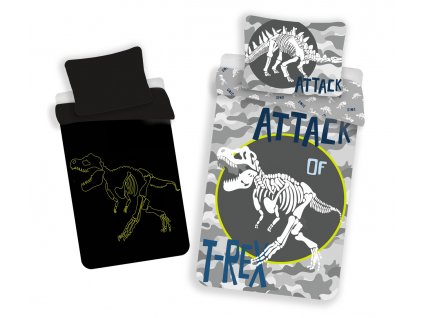 Povlečení T-REX svítící efekt (Rozměr povlečení 140x200, 70x90)