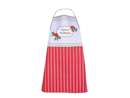 Kuchyňská zástěra Nejlepší maminka červená (Varianta UNI velikost)