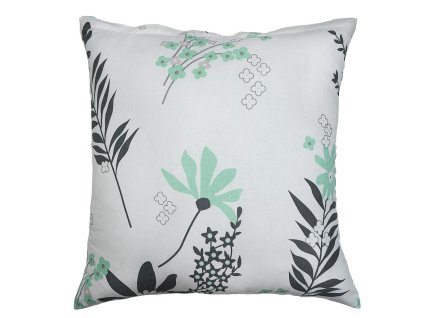 Povlak na polštář bavlna Agáta mentolová na bílém (Rozměr 50x70)