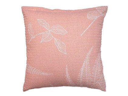 Povlak na polštář krep Kapradí bílé na latté (Rozměr 50x70)