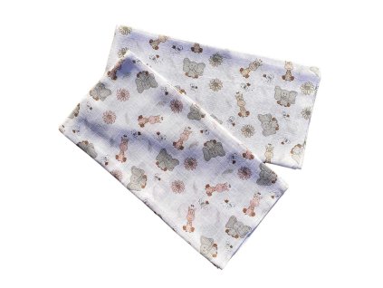 Dárkové balení pleny Zoo růžová a Zoo cream (balení 2 ks) (Varianta 70x70 cm (balení 2 ks))