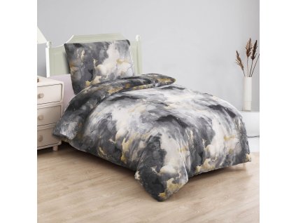 Povlečení mikroflanel Mramor šedý (Varianta 140x200, 70x90 cm)