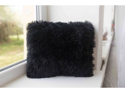 Povlak s dlouhým vlasem černý (Varianta 40x40 cm)