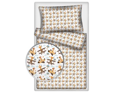 Povlečení bavlna letadla - 226 (Velikost 140x200 / 70x90)