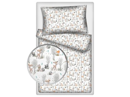 Povlečení bavlna zvířátka - 245-5 (Velikost 140x200 / 70x90)