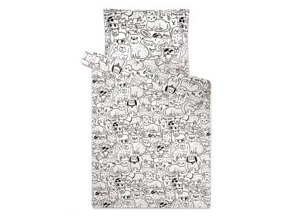 Povlečení mikroflanel Kočky a Psi (Varianta 140x200, 70x90 cm)