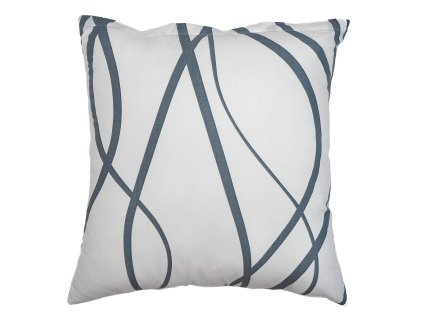 Povlak na polštář bavlna Vlny tmavě šedé na bílém (Rozměr 50x70)