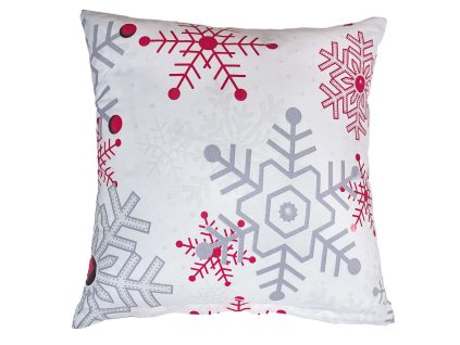 Povlak na polštář flanel Vločky šedé (Rozměr 70x90)