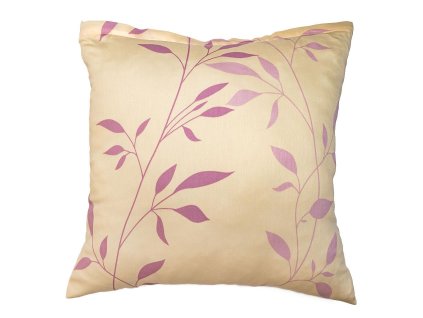 Povlak na polštář satén Mandevila pudrová na banánovém (Rozměr 50x70)