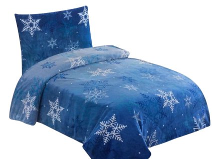 povleceni mikroflanel Vlocka modra bilepozadi dadka vracov