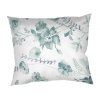 Povlak na polštář krep Kvítí mentolové na bíém (Varianta lém 40x40 cm)