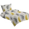 Povlečení mikroflanel Žlutošedá pírka (Varianta 140x200, 70x90 cm)