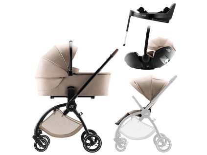 Sada kočíka Rio + hlboká vanička + autosedačka Baby-Safe PRO + základňa Vario Base 5Z Style, Teak