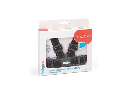 BABYONO Popruhy bezpečnostné pre dieťa - black 6m+