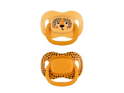 CANPOL BABIES Set symetrických silikónových cumlíkov BabiesBoo 6-18m 2ks oranžový