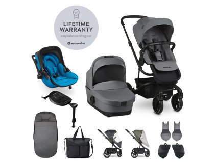 EASYWALKER Set 4XL Kočík kombinovaný Harvey3 Fossil Grey/Summer Blue s príslušenstvom