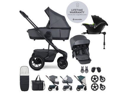EASYWALKER Set XXL Harvey5 Air Premium Mineral Grey + KIDDY Evoluna i-size 2 + základňa
