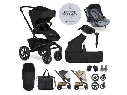 EASYWALKER Set XXL Kočík Jimmey Air Pepper Black + KIDDY Evoluna i-size 2