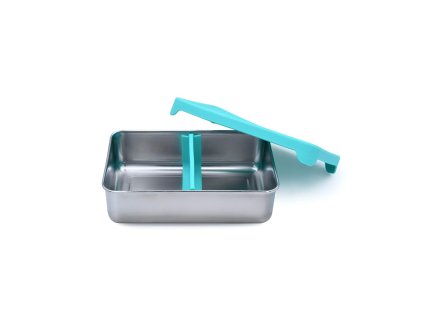 Nerezový Bento box 740 ml so silikónovým viečkom - modrý