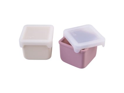 Silikónové desiatové krabičky 237 ml, 2ks - ružové