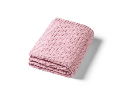 BABYONO Deka z organickej bavlny pletená 75 x 100 cm pink 0m+
