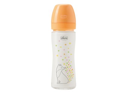 CHICCO Fľaša dojčenská sklenená Perfect Easy 240 ml slow silikón dievča 0m+